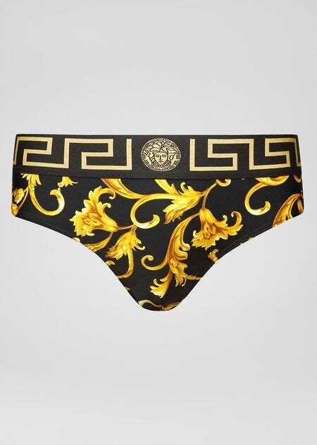 versace baroque white mens swimsuit|Versace men's swim brief.